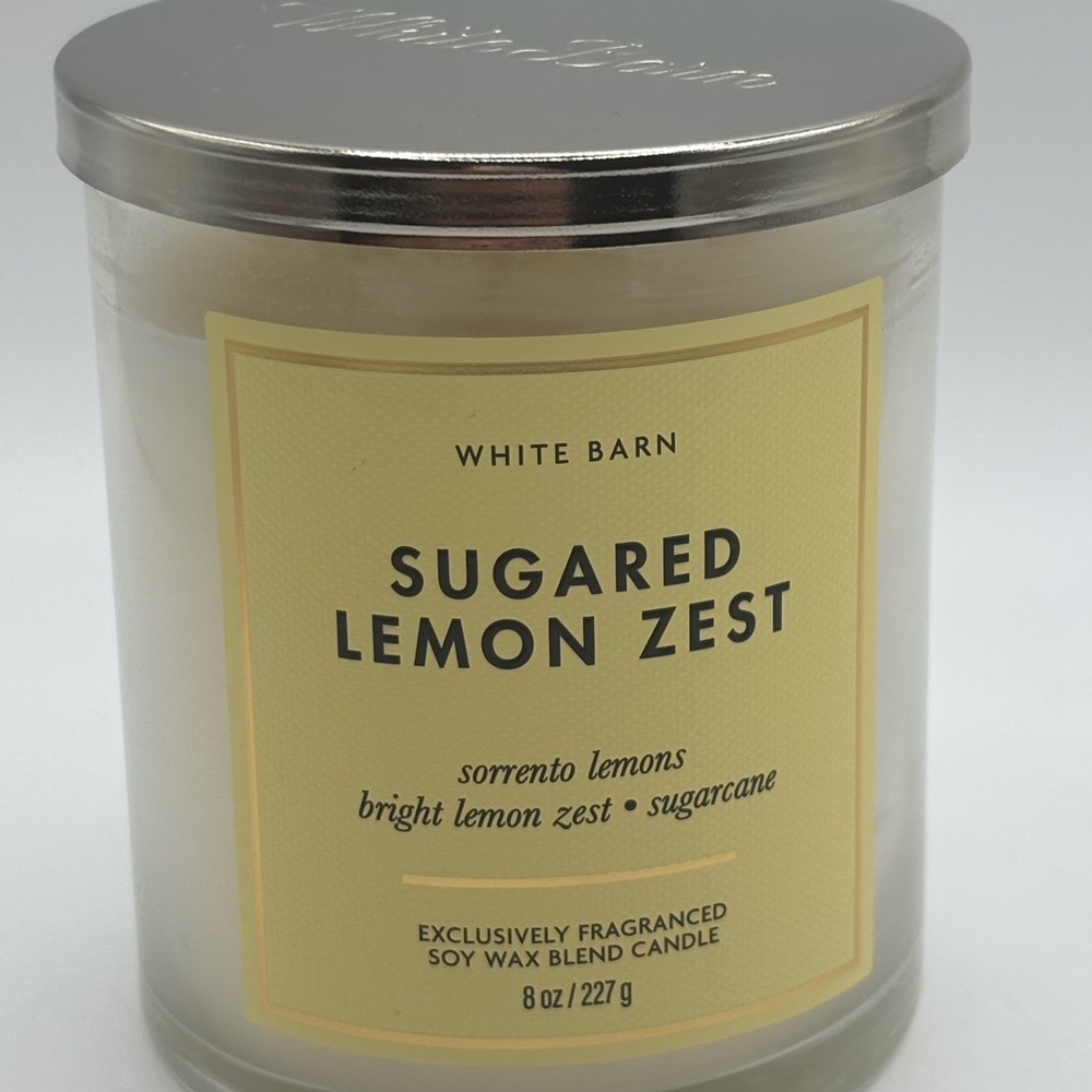 New White Barn Sugared Lemon Zest Candle 8 oz Single Wick Bath Body Works BBW